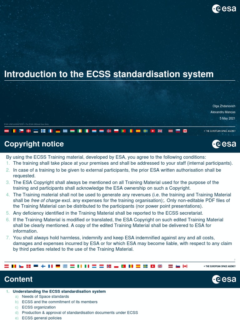 Introduction To ECSS 2021 Presentation-1 | PDF | Standardization