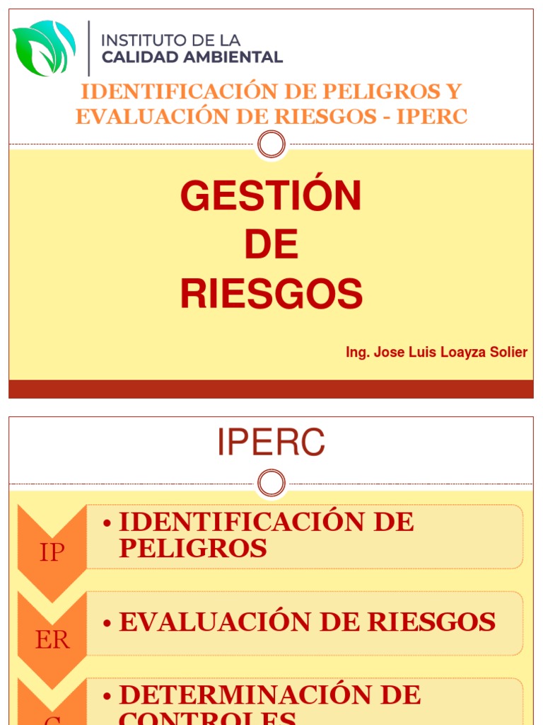 IPERC - Identificación de Peligros y Evaluación de Riesgos | PDF ...