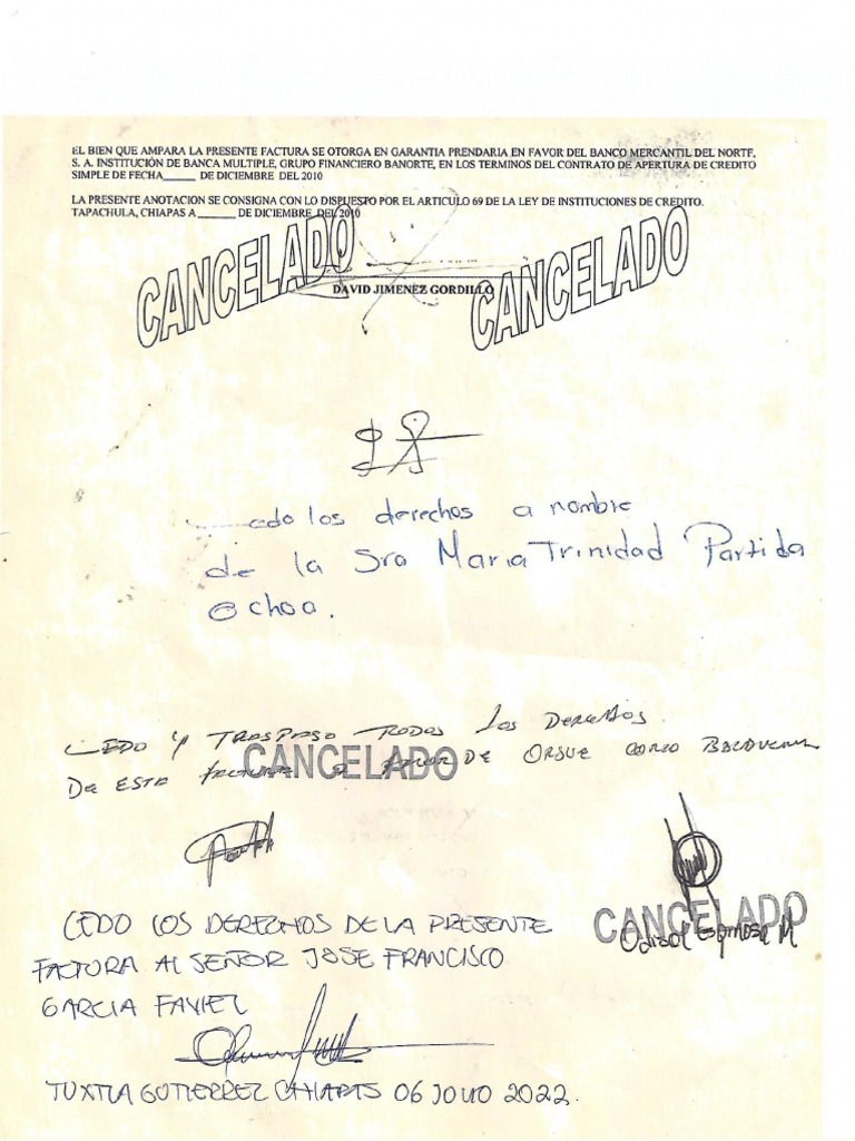 Endoso factura jo francisco garcia faviel pdf
