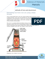 Metals KS3 4 Iron and Aluminium Extraction Methods Info Sheet