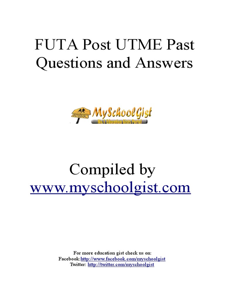 FUTA POst UTME Biology Questions PDF