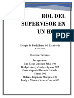 Rol Del Supervisor de Recepción en Un Hotel