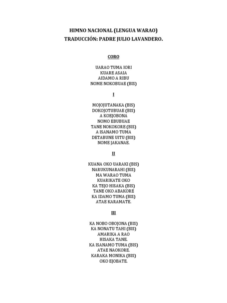 Himno Nacional Warao PDF
