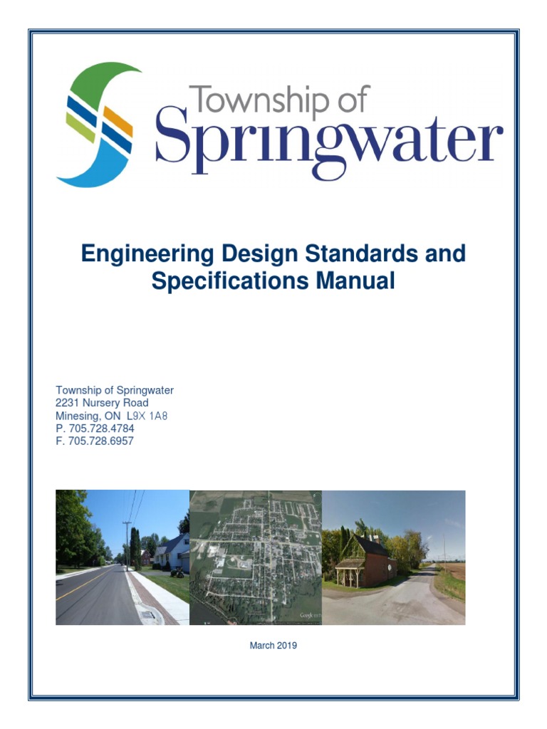 Township of Springwater Engineering Standards March 2019 PDF Storm