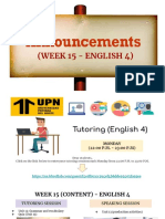 Week 15 (English 4 - Announcements)