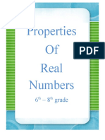 Properties of Real Numbers: 6 - 8 Grade