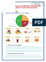 E7 Ficha D4 Leemos Sobre Los Alimentos Naturales, Procesados y Ultraprocesados