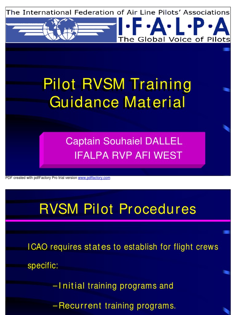 RVSM Proceedures | PDF | Air Traffic Control | Aerospace