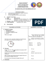 Detailed Lesson Plan in Math 10 Circles ARC LENGTH