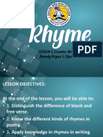 CW - Lesson 5 - Rhymes in Poetry