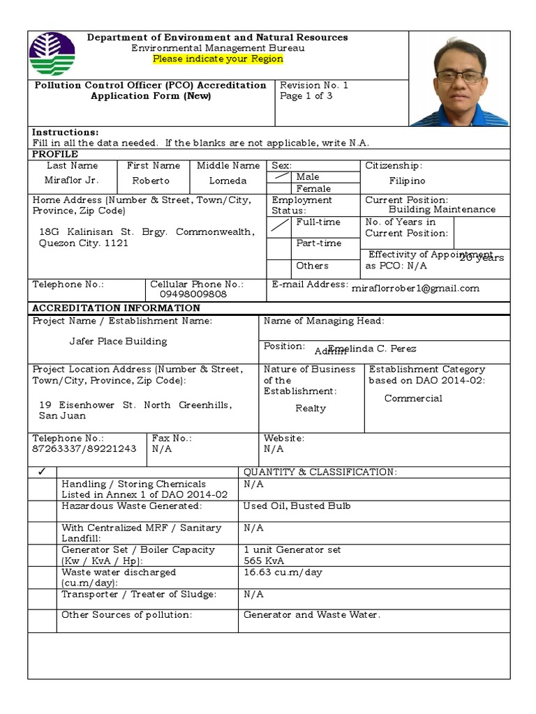 PCO Accreditation Application Form | PDF | Notary Public | Pollution