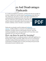 Advantages and Disadvantages of Using Flashcards - Hand-Outs