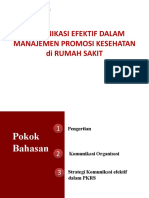 KOMUNIKASI EFEKTIF DALAM MANAJEMEN PROMOSI KESEHATAN - 2019 - Slide