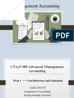 CNAcF303-Week1-Cost Behaviour and Estimation
