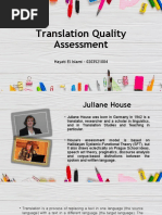 Translation Quality Assessment