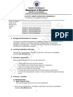 Practical Research 2 LAS 1 Introduction To Quantitative Research