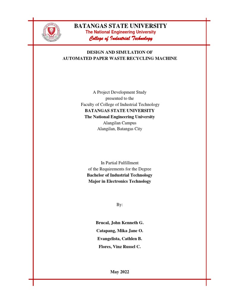 Automated Paper Recycling Machine Design | PDF | Paper | Pulp (Paper)