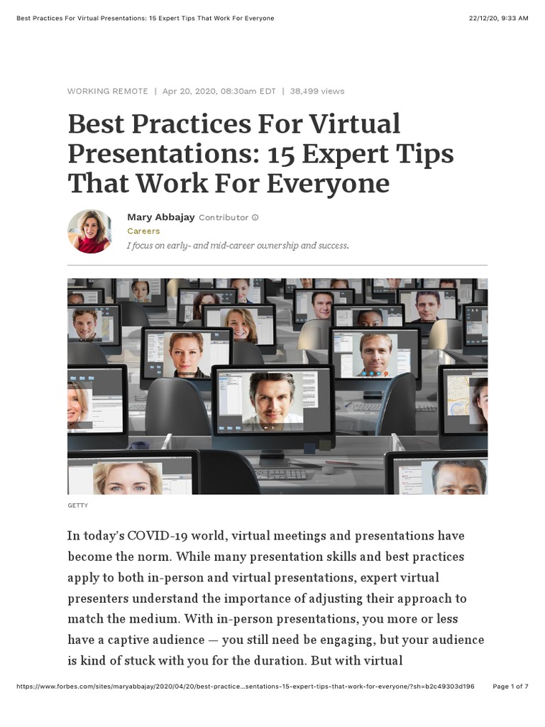 Best Practices For Virtual Presentations - 15 Expert Tips That Work For ...