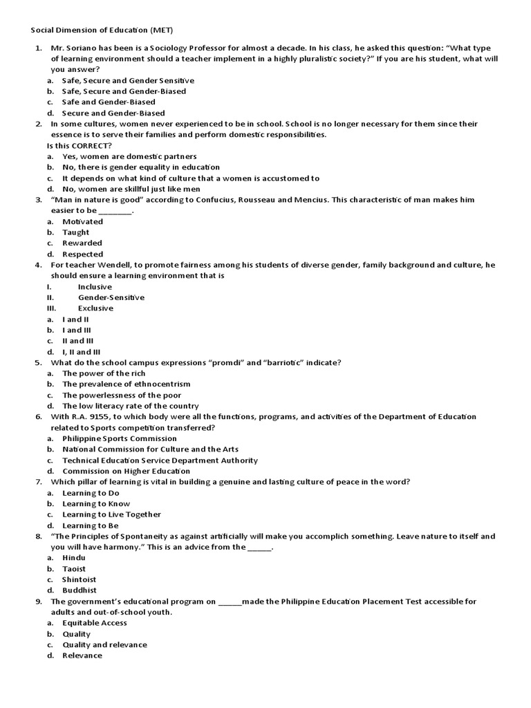 Social Dimensions in Education and Culture | PDF | Learning | Teachers