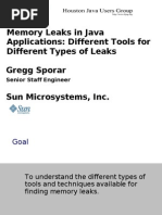 Memory Leaks in Java Applications: Different Tools For Different Types of Leaks Gregg Sporar Sun Microsystems, Inc