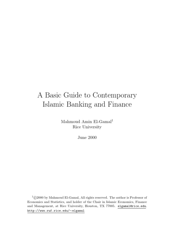 Intro To Islamic Banking and Finance | PDF | Islamic Banking And ...