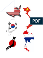 paises con banderas coreano