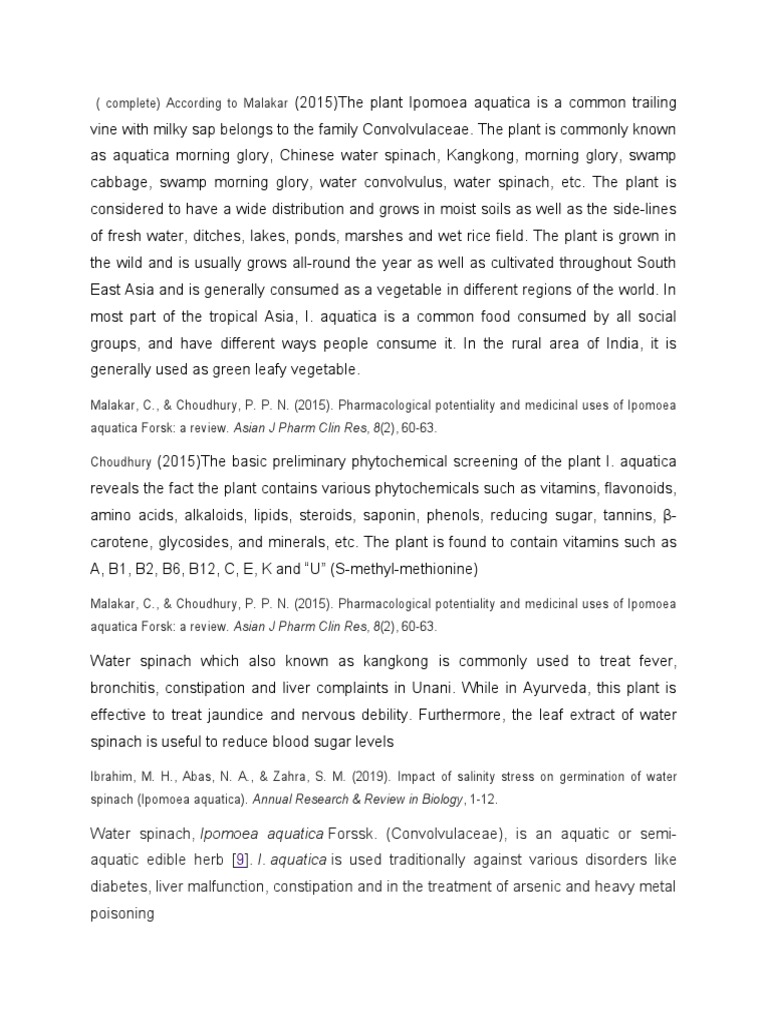 RRL Water Spinach PDF Spinach Diet & Nutrition