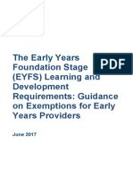 Guidance On Exemptions For EYP
