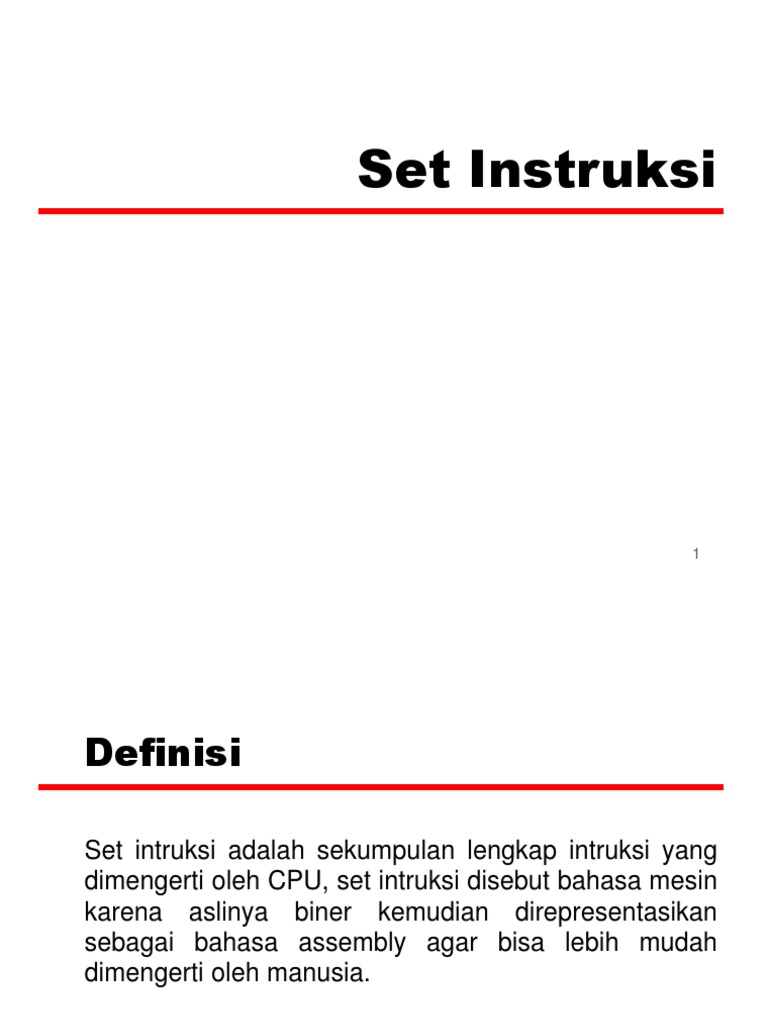 Definisi dan Format Set Instruksi | PDF