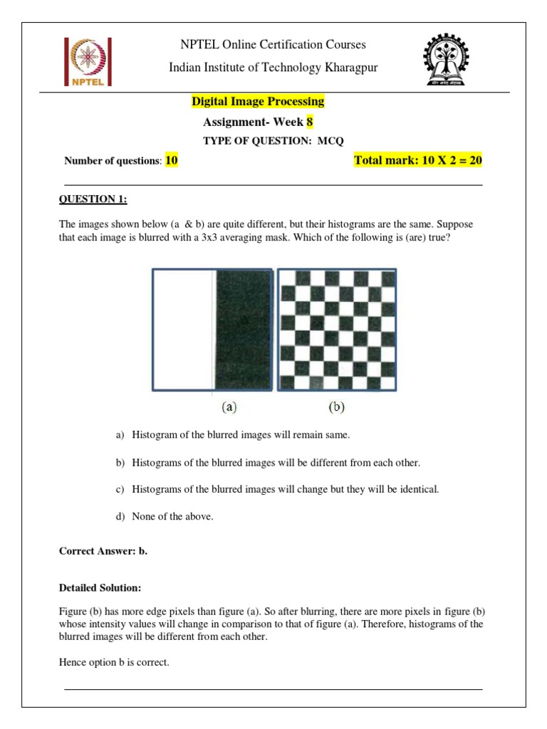 Understanding Histogram Equalization through Multiple Choice Questions on Digital Image
