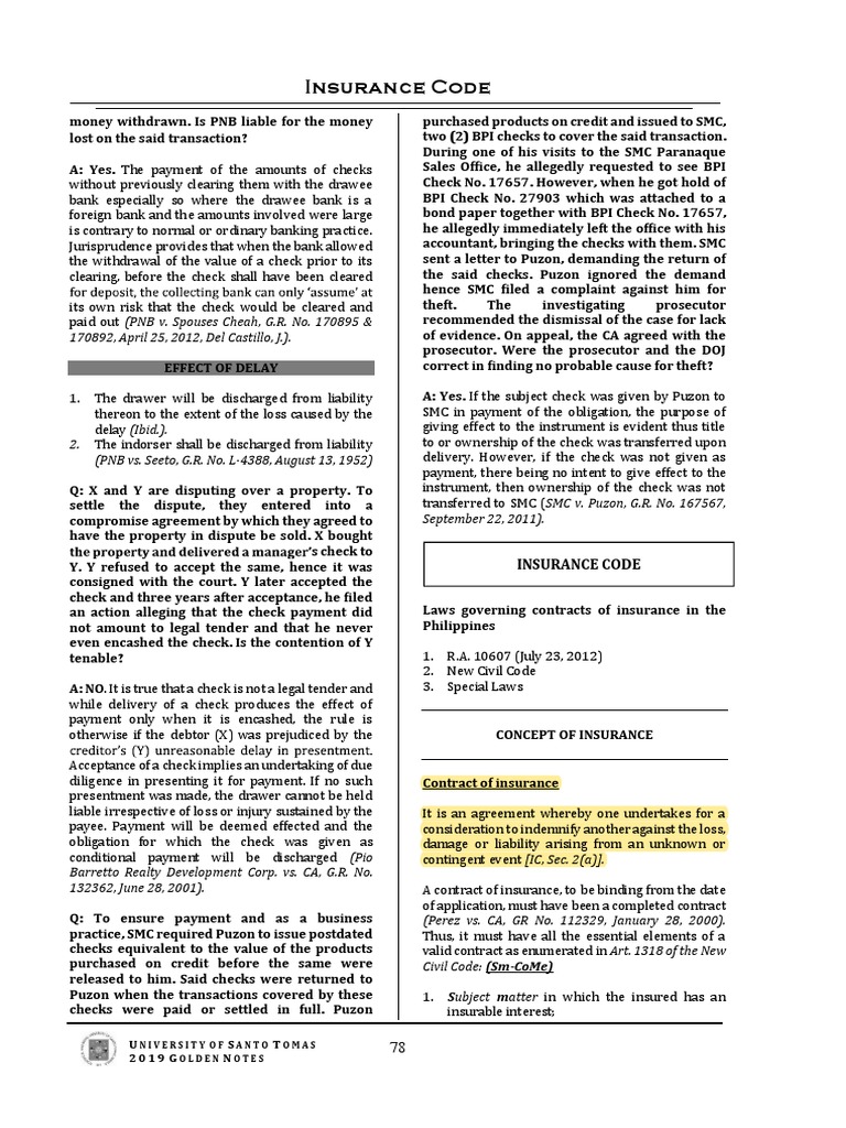 Philippine Insurance Code Overview | PDF | Insurance | Surety