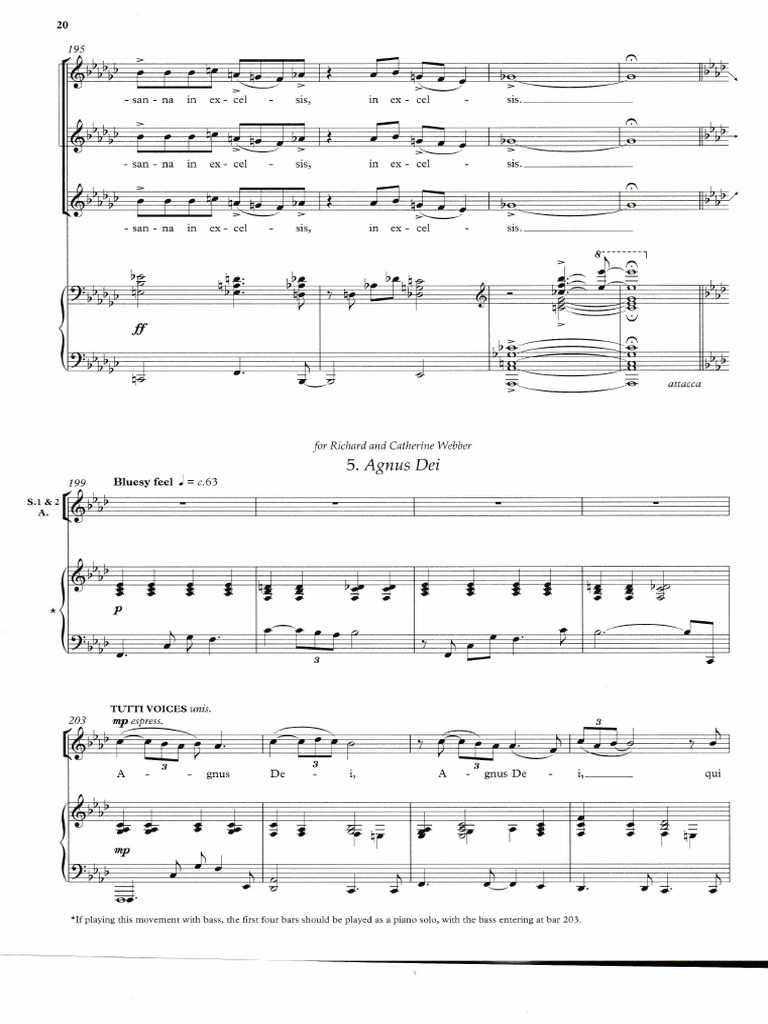 AGNUS DEI - A Little Jazz Mass Chicott | PDF