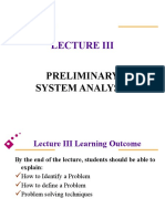 System Analysis Problem Identification