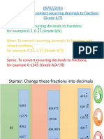 Converting Recurring Decimals Into Fractions