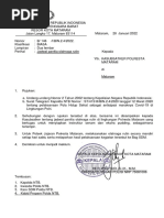 SURAT JADWAL PANITIA OLAHRAGA RUTIN DI POLRESTA MATARAM FIX