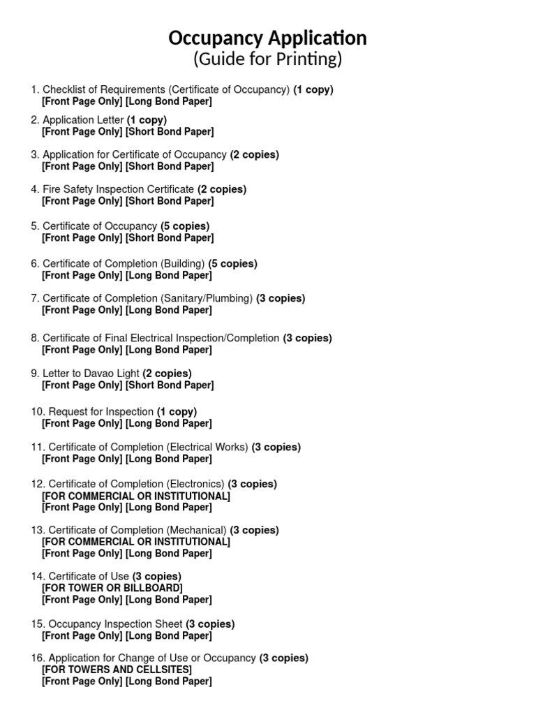 Occupancy Permit Forms Complete Bundle PDF Fire Safety Building Code
