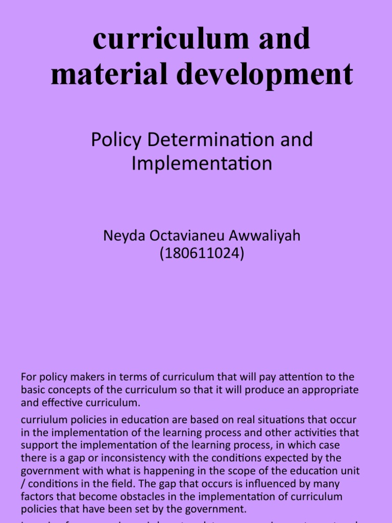 Effective Curriculum Policy Development | PDF