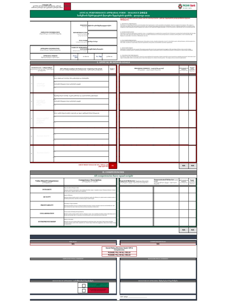 Annual Performance Appraisal 2022 | PDF | Employment | Expert