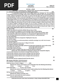 Std. XII English First Term Activity Sheet by Prof. Tushar Chavan