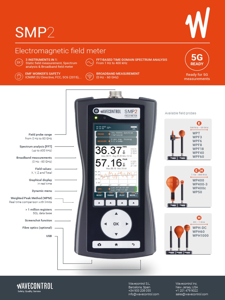 SMP2 Electromagnetic Field Probes | PDF | Hertz | Electrical Engineering