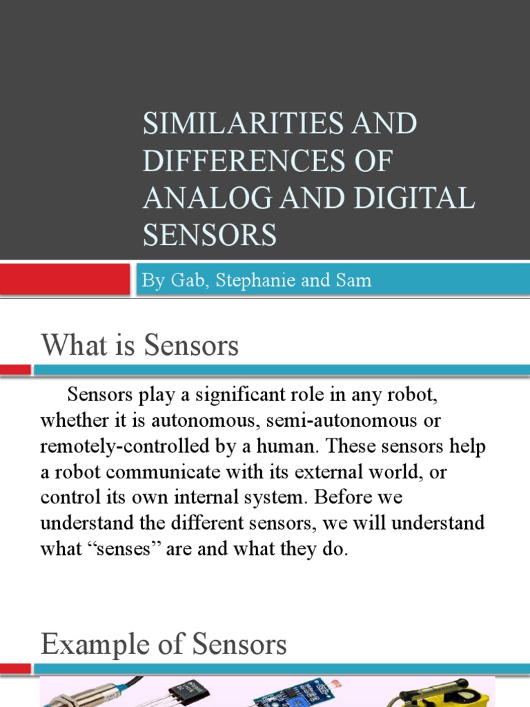 Similarities and Differences of Analog and Digital Sensors PDF