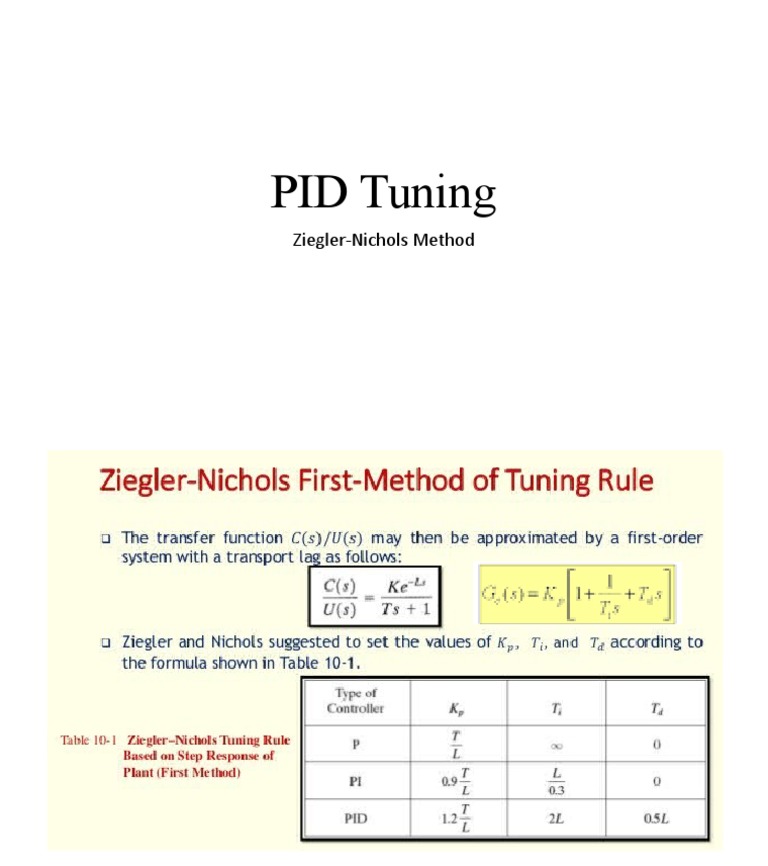 PID Tuning ZieglerNichols Method PDF