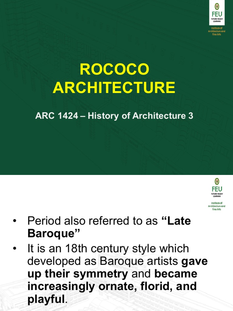 Week 07 Rococo Architecture Lecture Pdf Palace Of Versailles