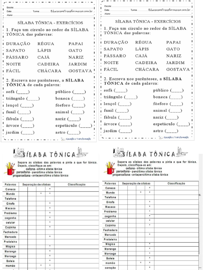 Sílaba Tônica | PDF