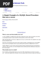 Download A Simple Example of a MySQL Stored Procedure That Uses a Cursor _ Kevin Bedell on Internet Tech by Nguyen Phuoc Hanh Khang SN60233877 doc pdf