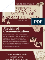 Differentiating The Various Models of Communication
