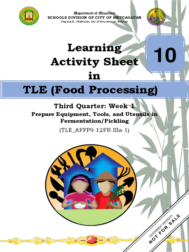 Grade 10 - Food Processing - Mod 1 | PDF | Thermometer | Kitchen Utensil
