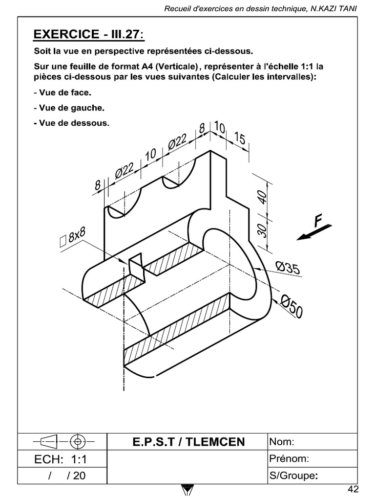 POLYCOPIE Recueil D Exercices en Dessin Technique-43-73 | PDF
