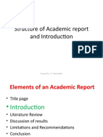 Structure of Academic Report and Introduction