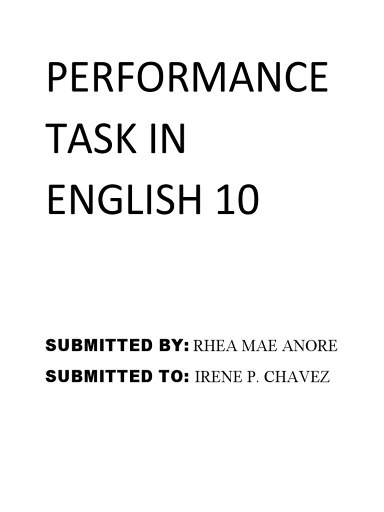 Performance Task in English 10 | PDF